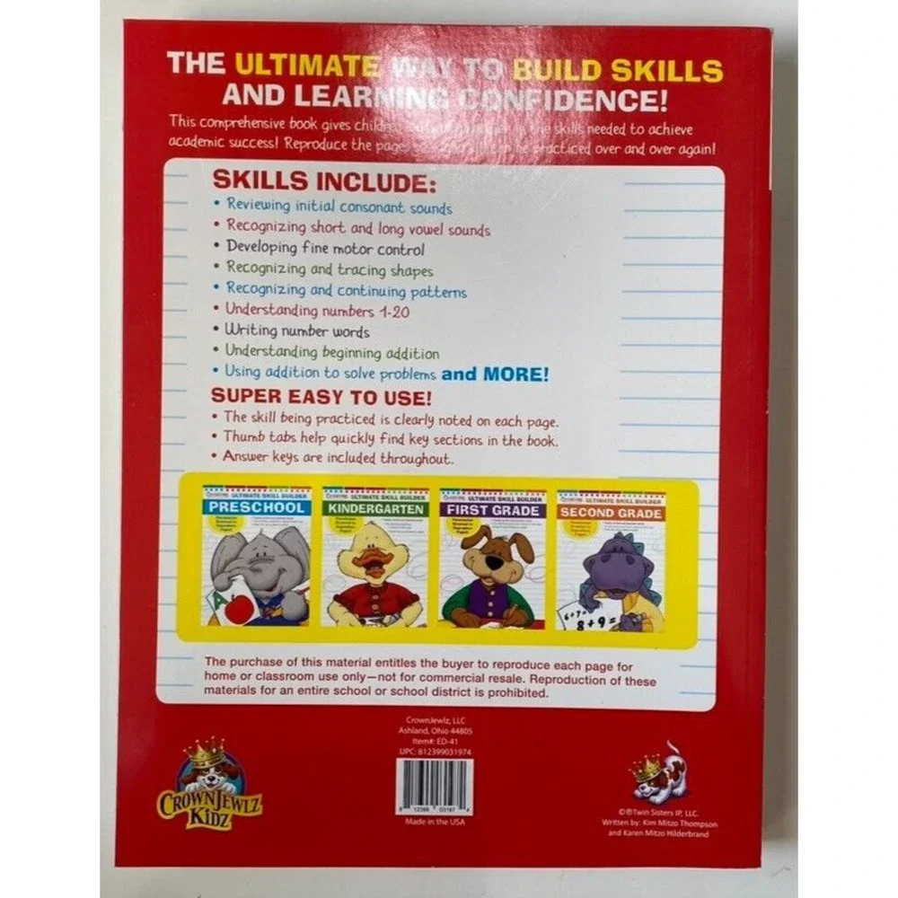 Kindergarten Ultimate Skill Builder Educational Workbook